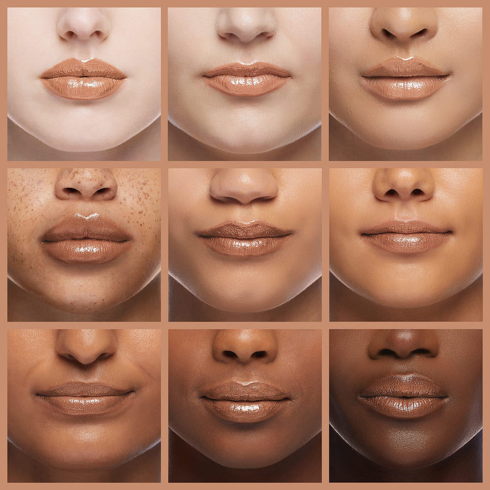 Milani Lip Gloss Keep It Full muestra la variedad de 16 tonos disponibles.