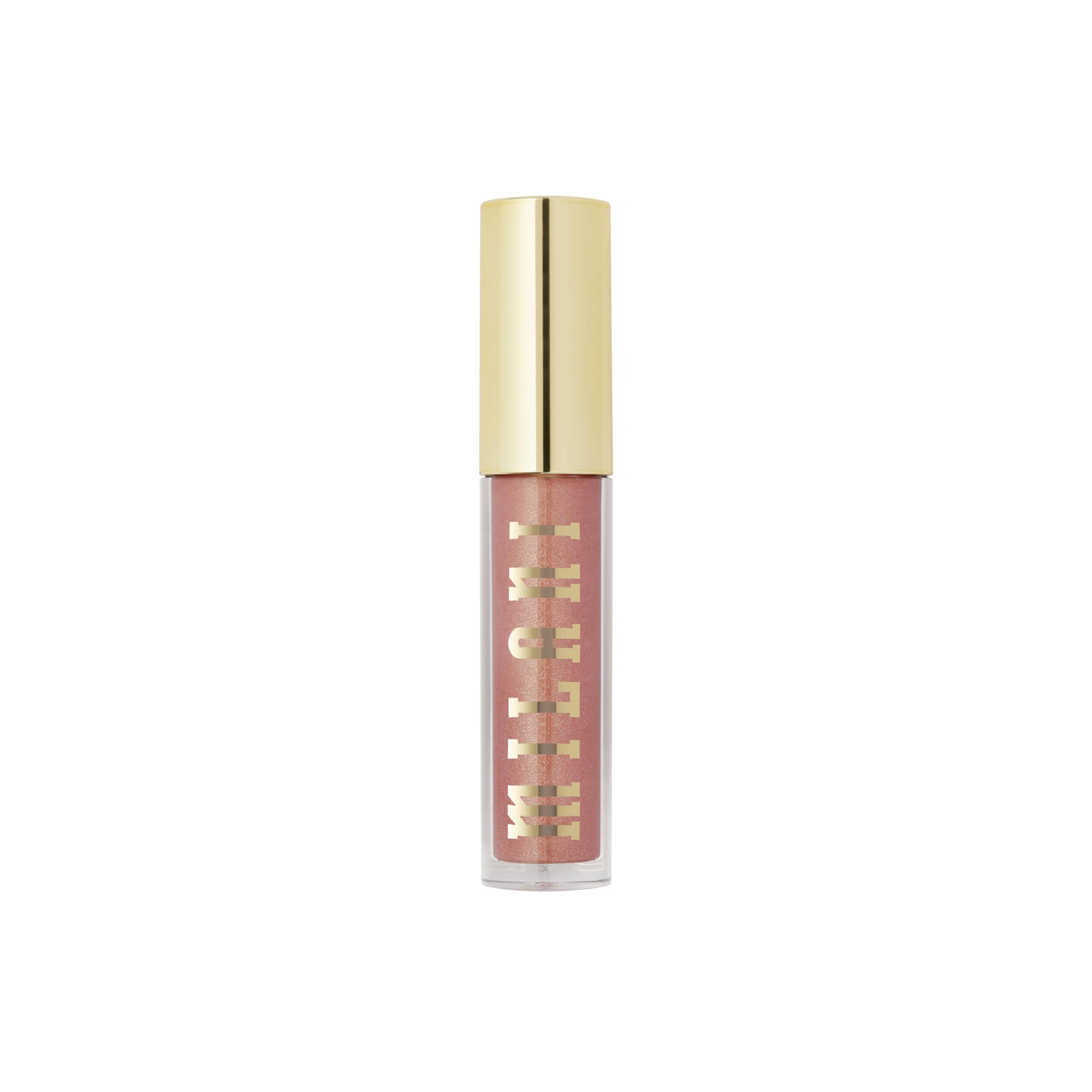 Milani Lip Gloss efecto mojado y luminoso en labios.