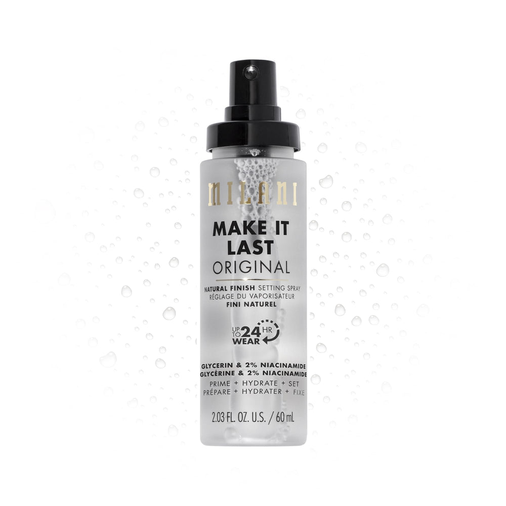 Milani Make It Last atomizador fijador, acabado natural y duradero para todo el día.