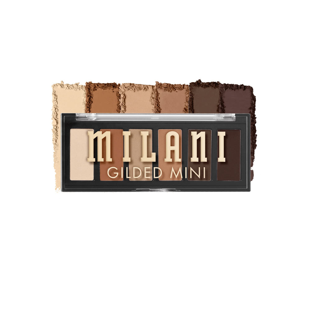 Milani Paleta Mini Dorada con seis sombras para looks duraderos con acabado mate y brillo.