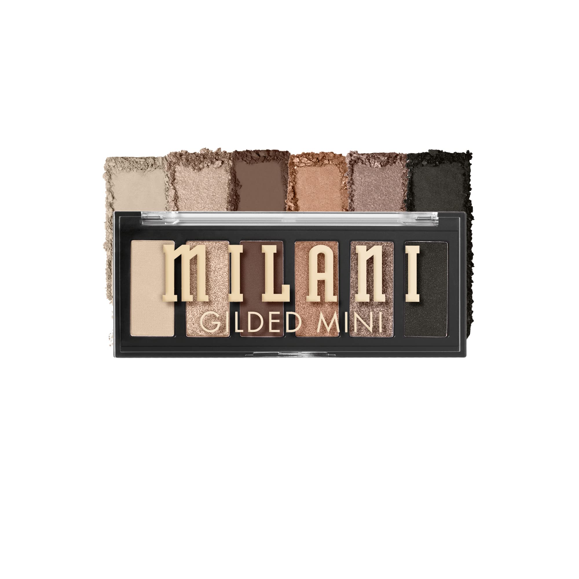 Milani paleta mini para ojos dorados: caja compacta para retoques en viaje