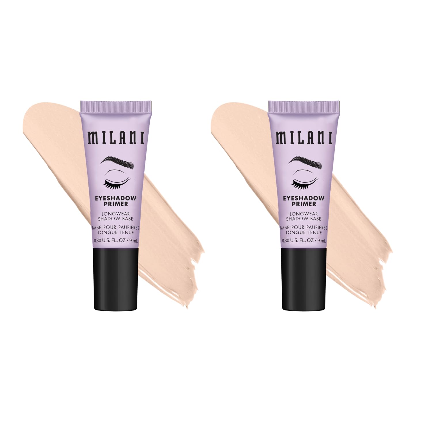 Milani Primer de Sombra, frasco transparente, preparado para un color de sombras más intenso.