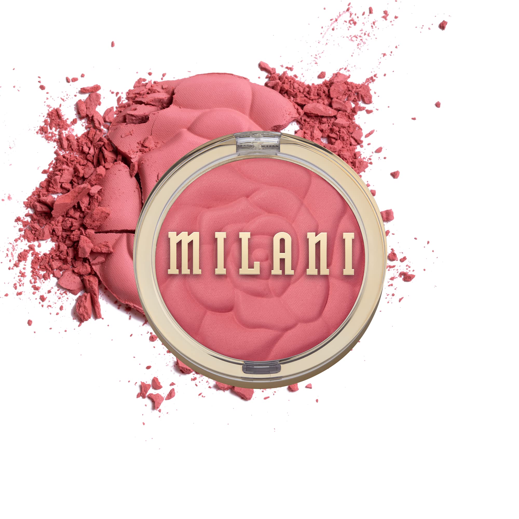 Milani Rose Blush en compacto rosado, acabado natural para mejillas.
