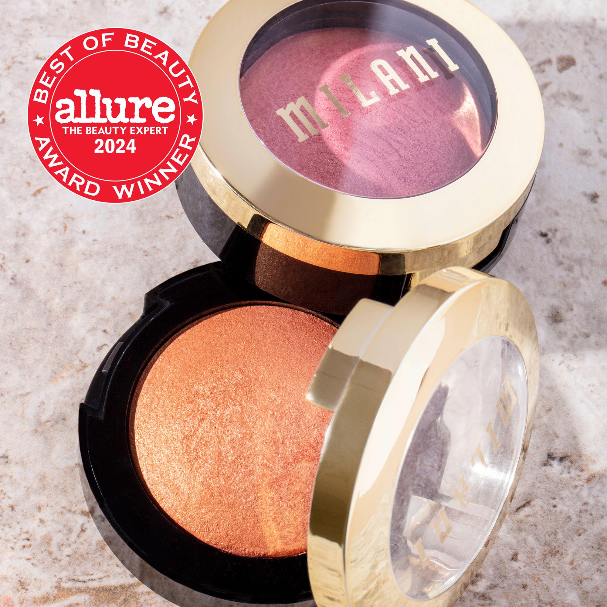 Milani Rose Blush pigmento sedoso que se difumina fácilmente.