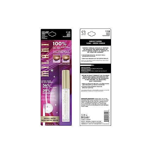 Milani serum crecimiento pestañas-cejas, cepillo-conico para cobertura suave.
