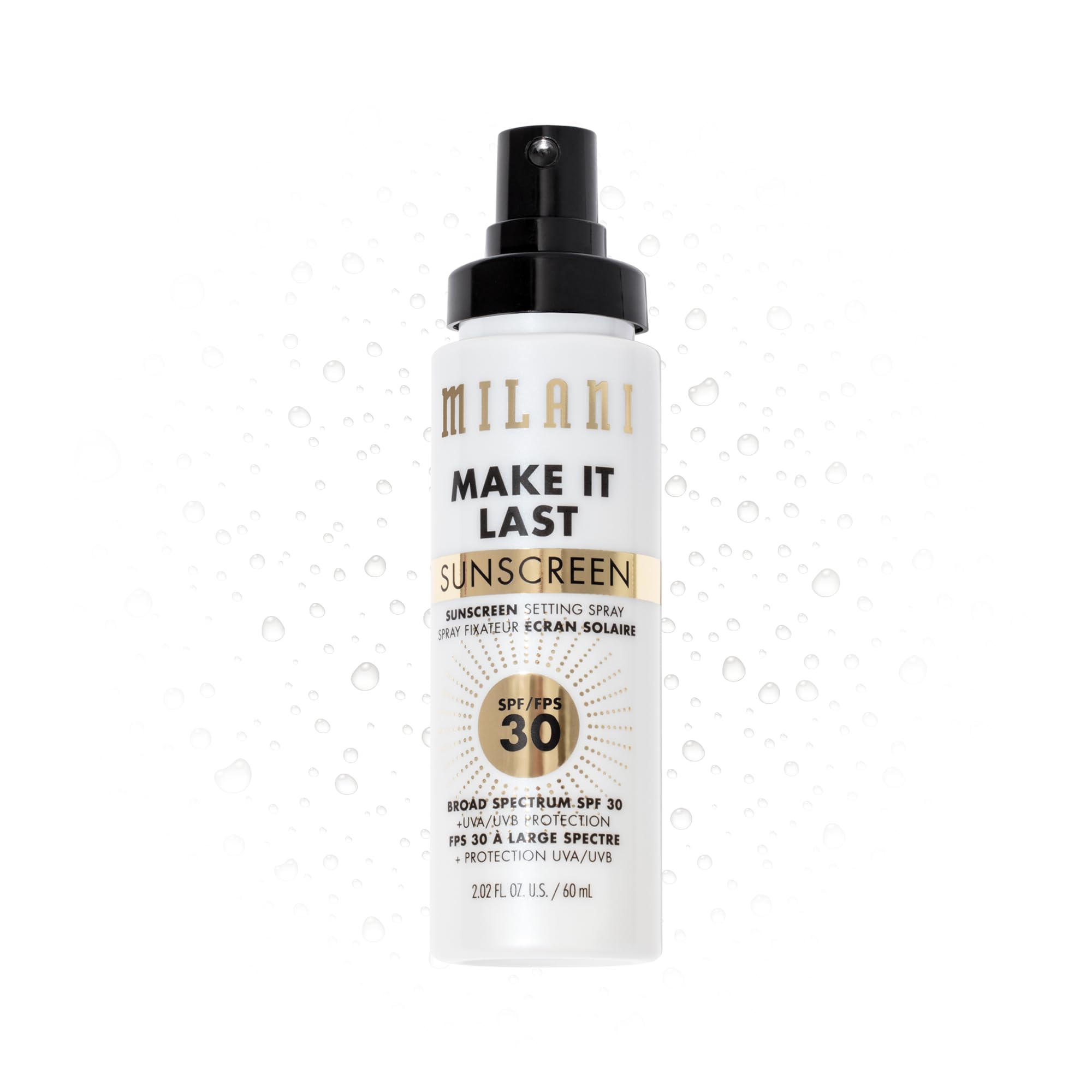 Milani spray fijador con FPS30 protegiendo la piel durante el dia