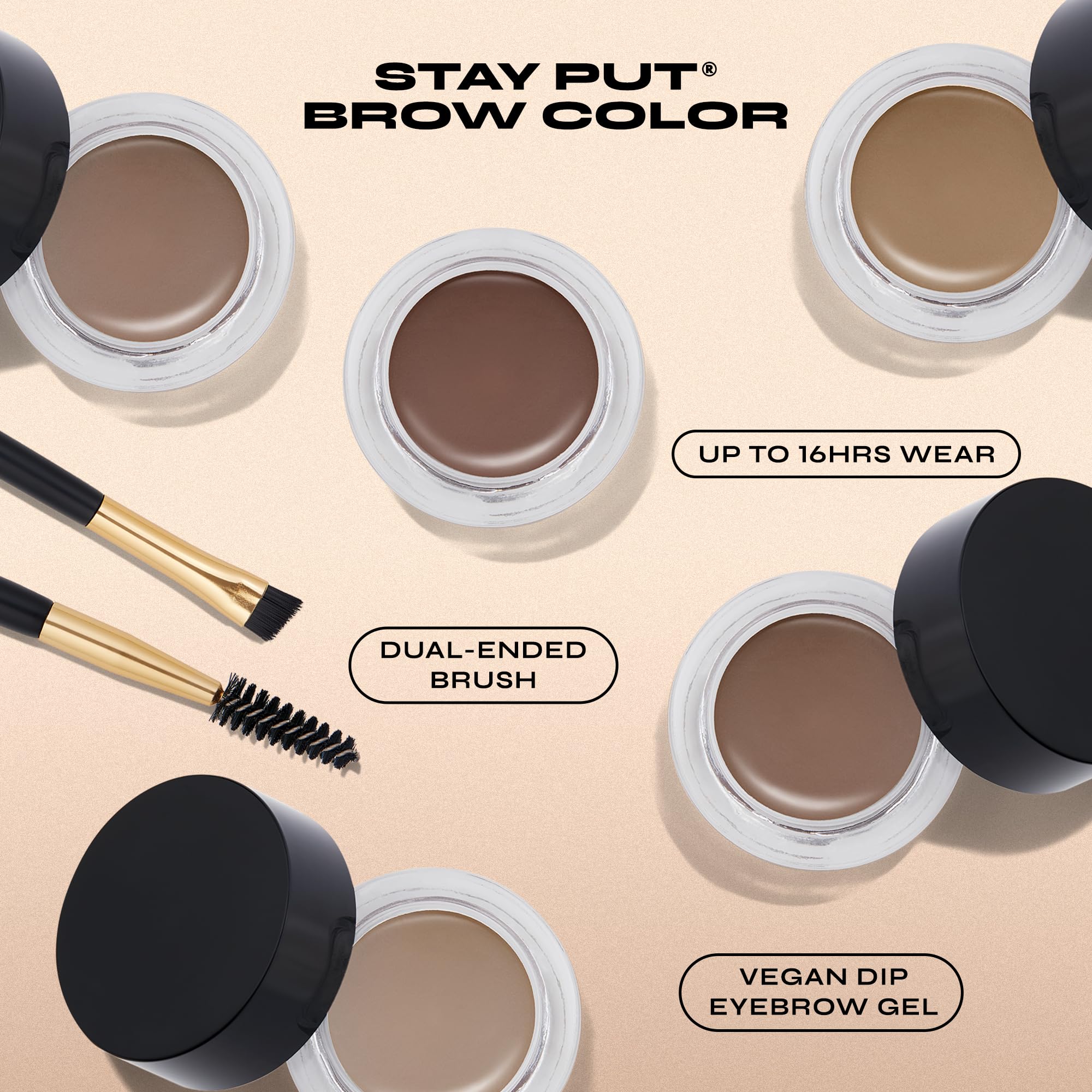 Milani swatch on skin reveals natural-looking warmth for medium brown brows