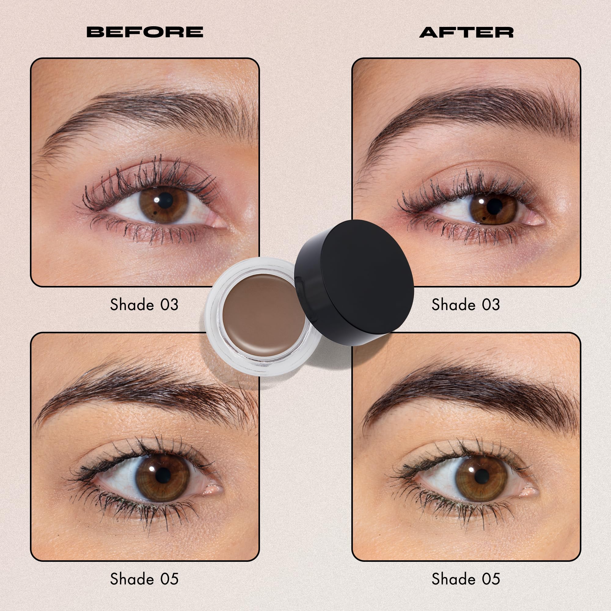 Milani Stay Put Brow Color Natural Taupe brow close-up showing definition