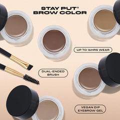 Milani Stay Put Brow Color Soft Brown swatches help compare shade in-store.