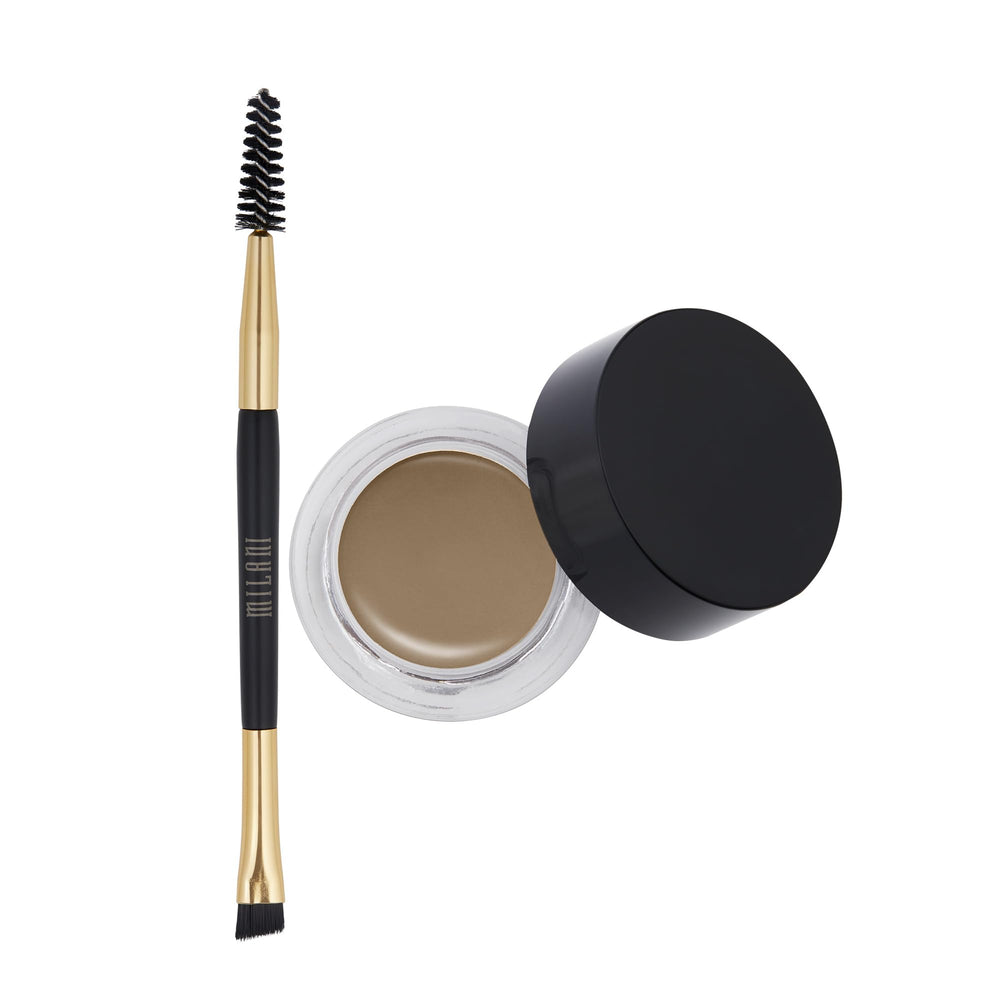 Milani Stay Put Brow Color Soft Brown wear-test demonstrates durable color.