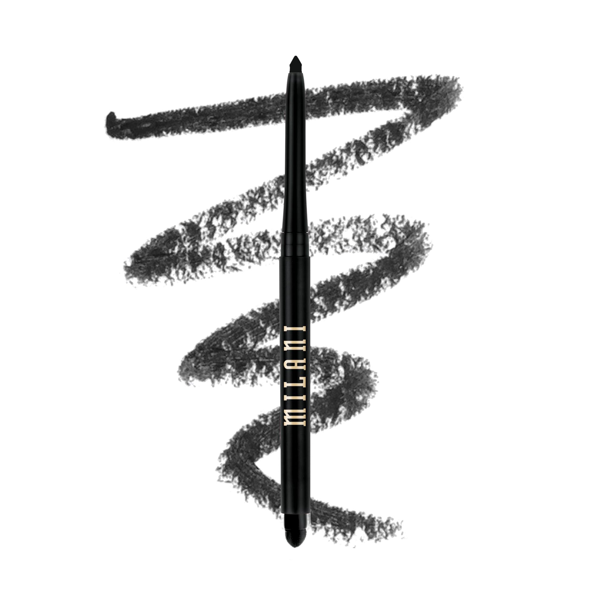 Milani Stay Put Eyeliner After Dark pencil close-up shows precision for clean lines.