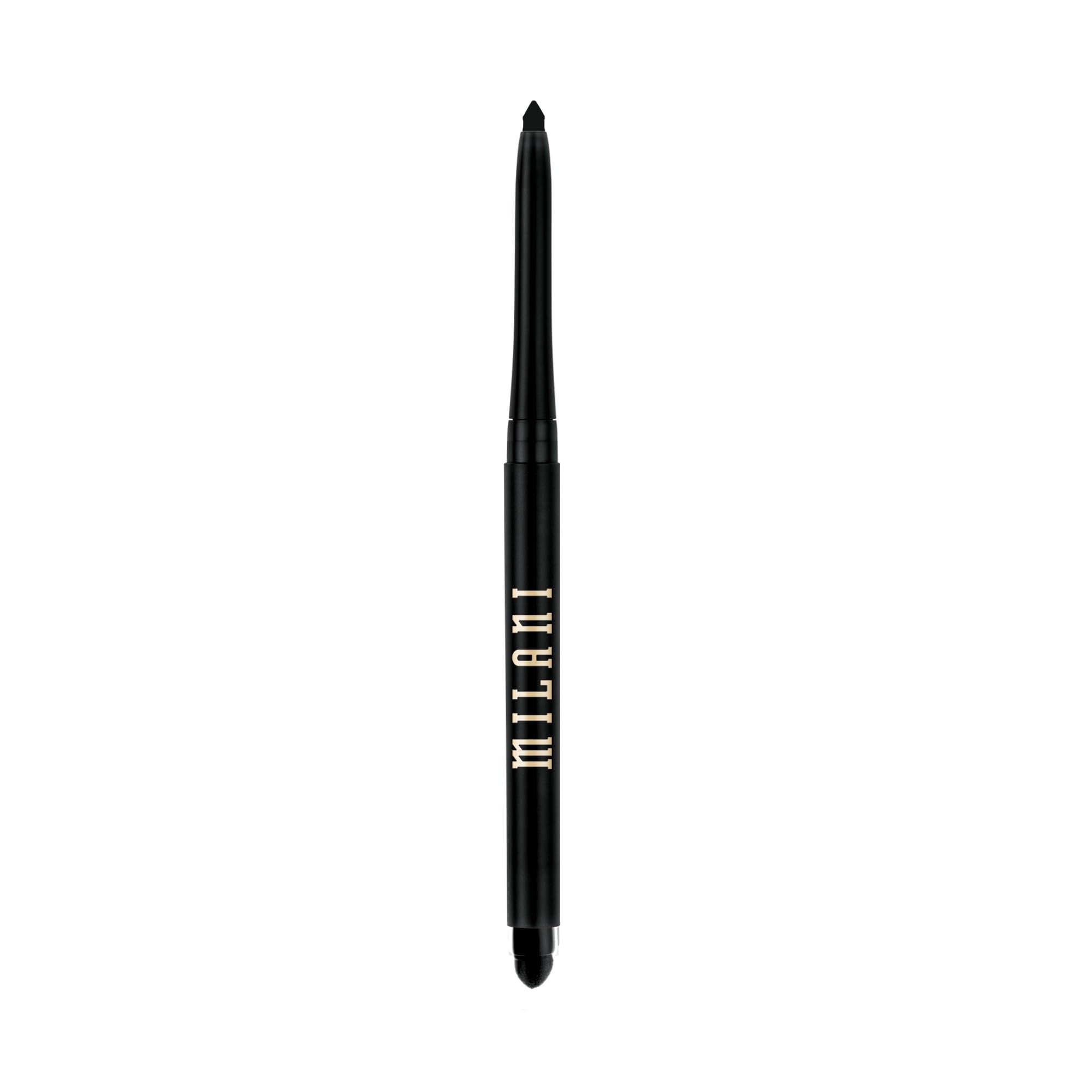 Tightline precision with Milani Stay Put Eyeliner After Dark pencil tip.