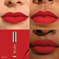 Milani Stay Put Labial Líquido cobertura mate duradera de hasta 12 horas.