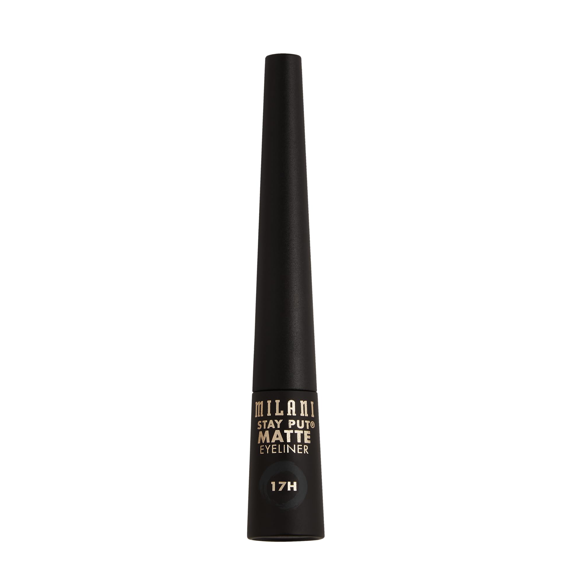 Milani Stay Put on-eye look demonstrates defined line without movement during day.