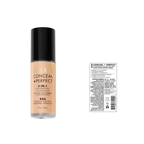Milani Conceal + Perfect, textura cremosa para aplicación suave y cobertura uniforme.
