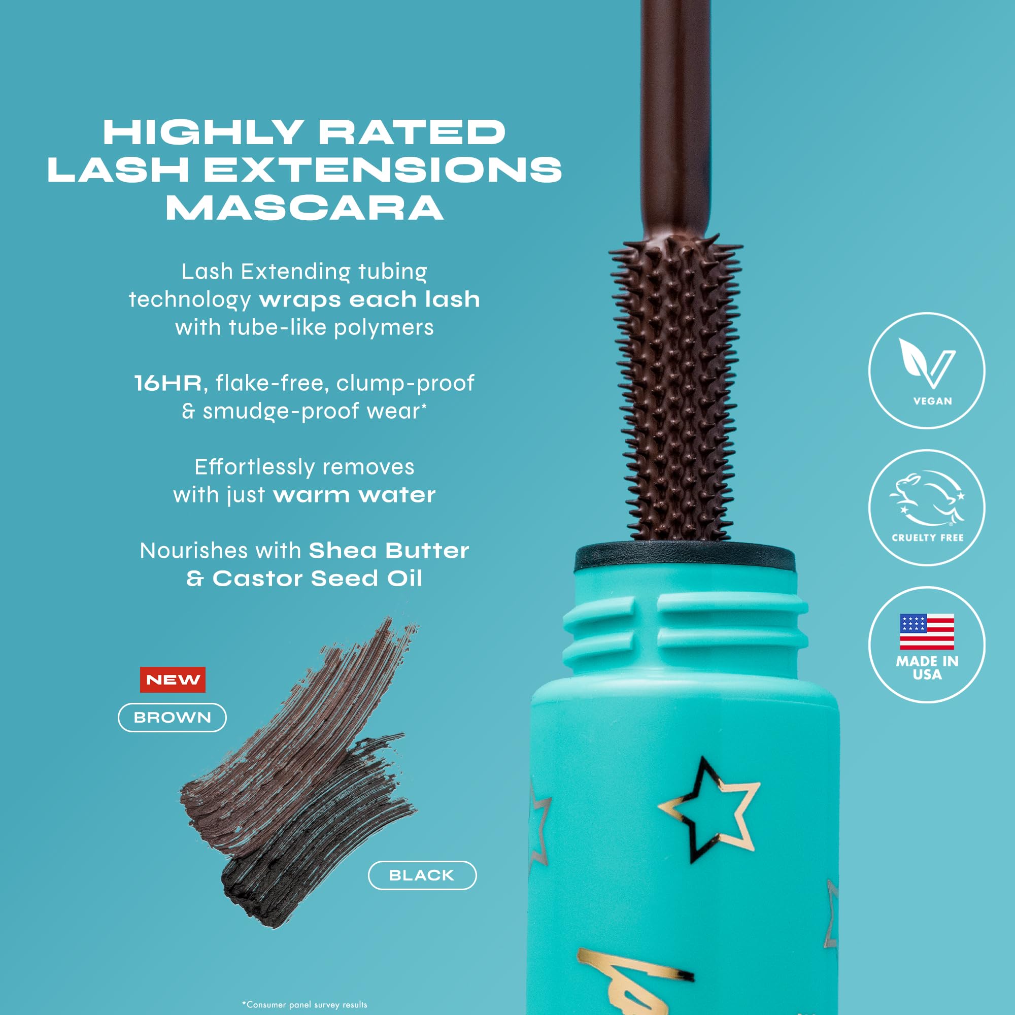 Milani Tubing Mascara ofrece longitud y levantamiento duradero en cada pestaña.