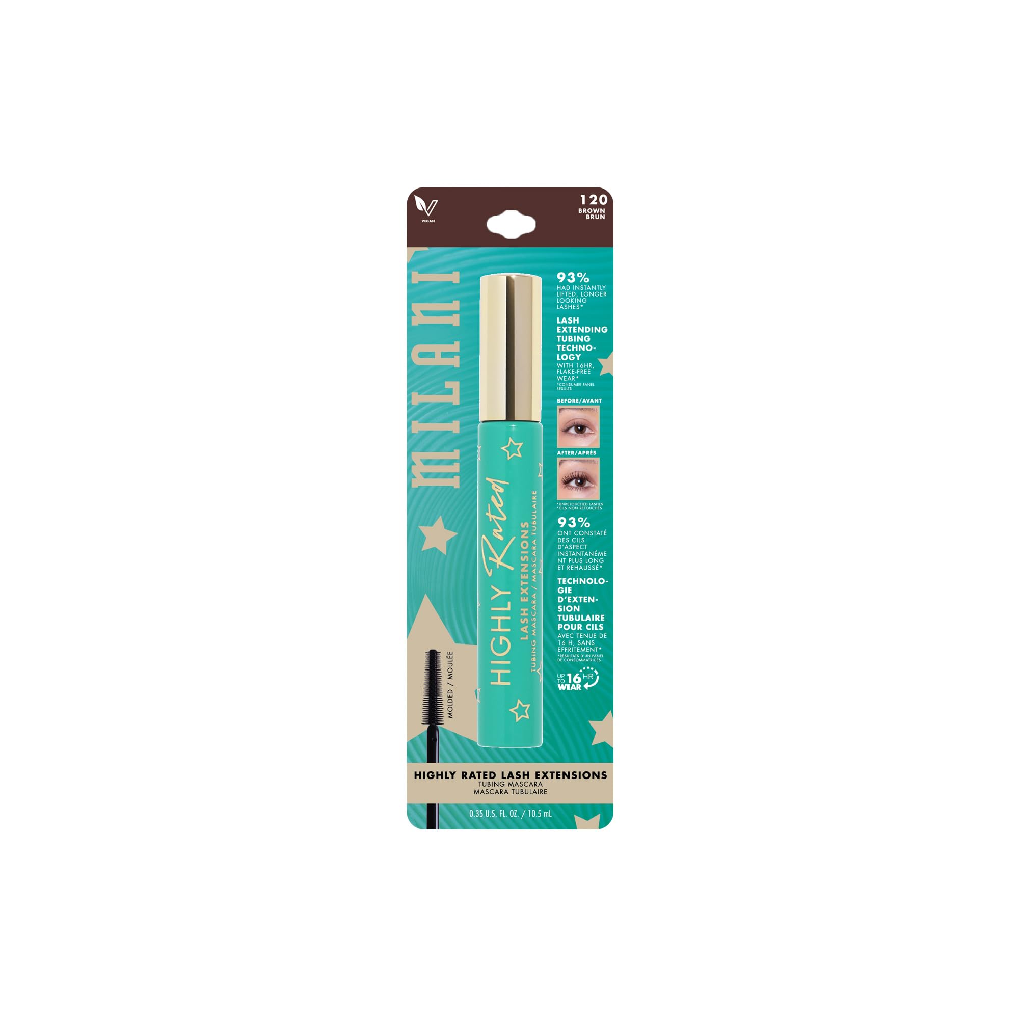 Milani Tubing Mascara vegana y libre de crueldad certificada por PETA.