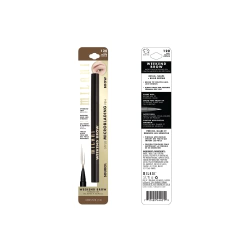Milani Weekend Brow Tint soft brown swatch on skin for natural look.