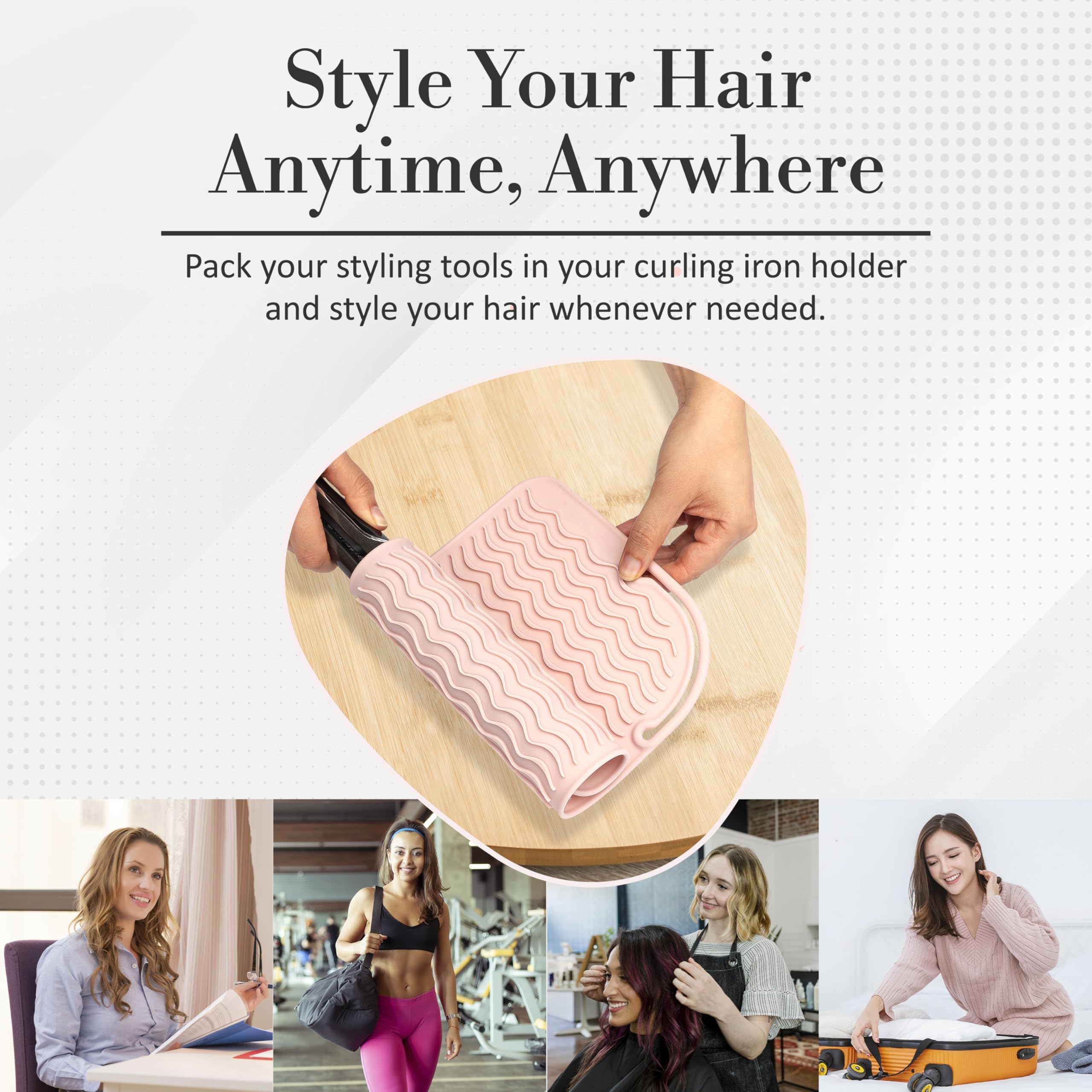 Roll-up Milaya mat wrapped around styling tools for travel protection.