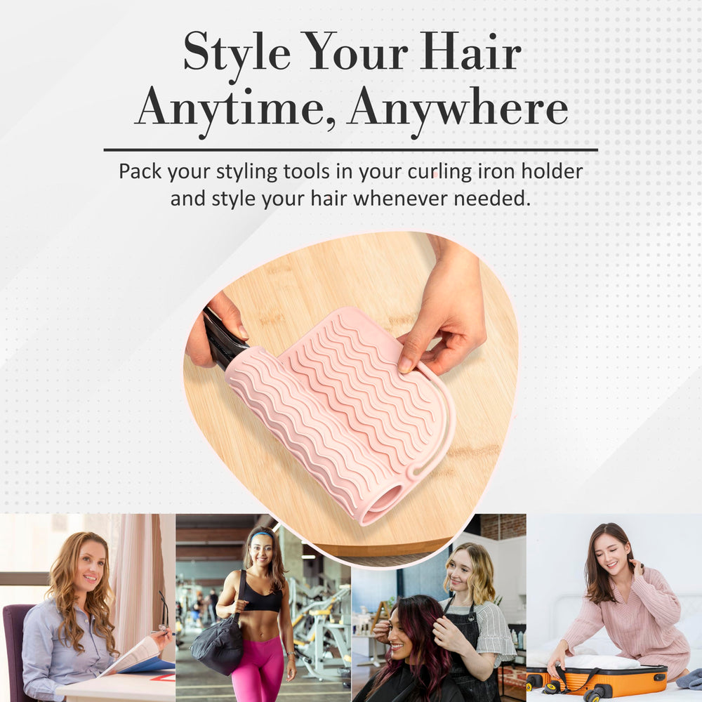 Roll-up Milaya mat wrapped around styling tools for travel protection.