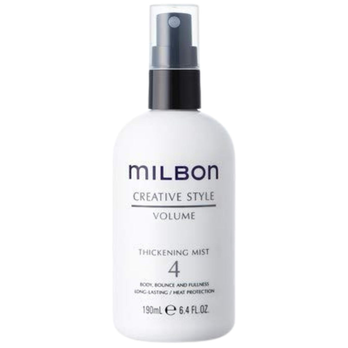 Milbon Creative Style Volume Thickening Mist bottle for flexible volume and shine.