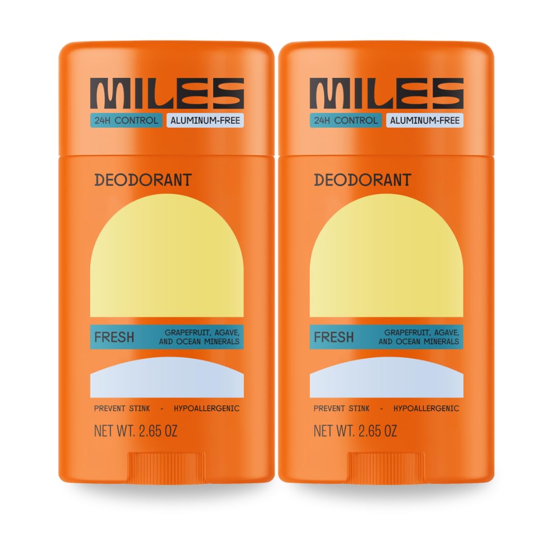 Miles Kids Desodorante doble pack frente exhibido, fragancia fresca para uso diario.