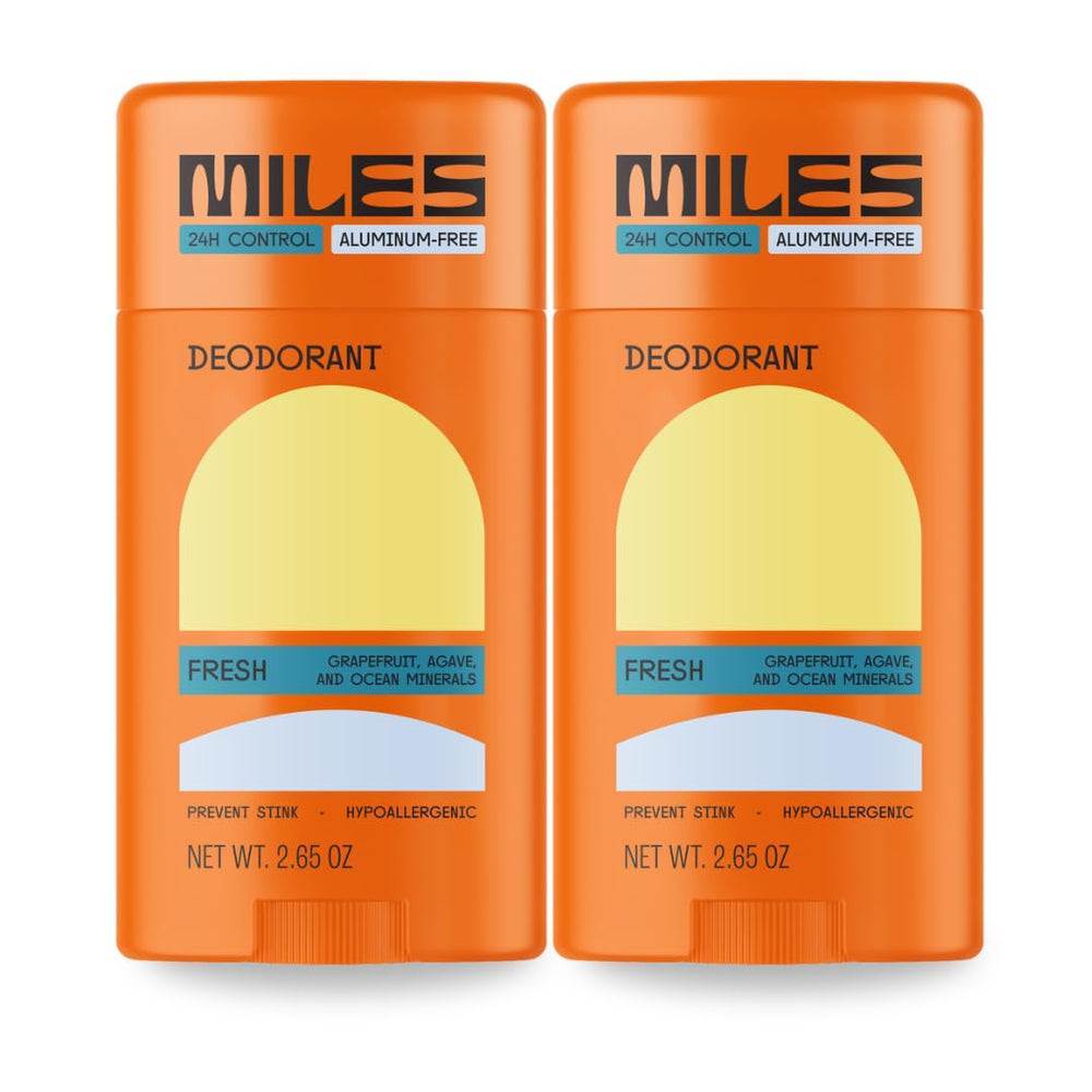 Miles Kids Desodorante doble pack frente exhibido, fragancia fresca para uso diario.