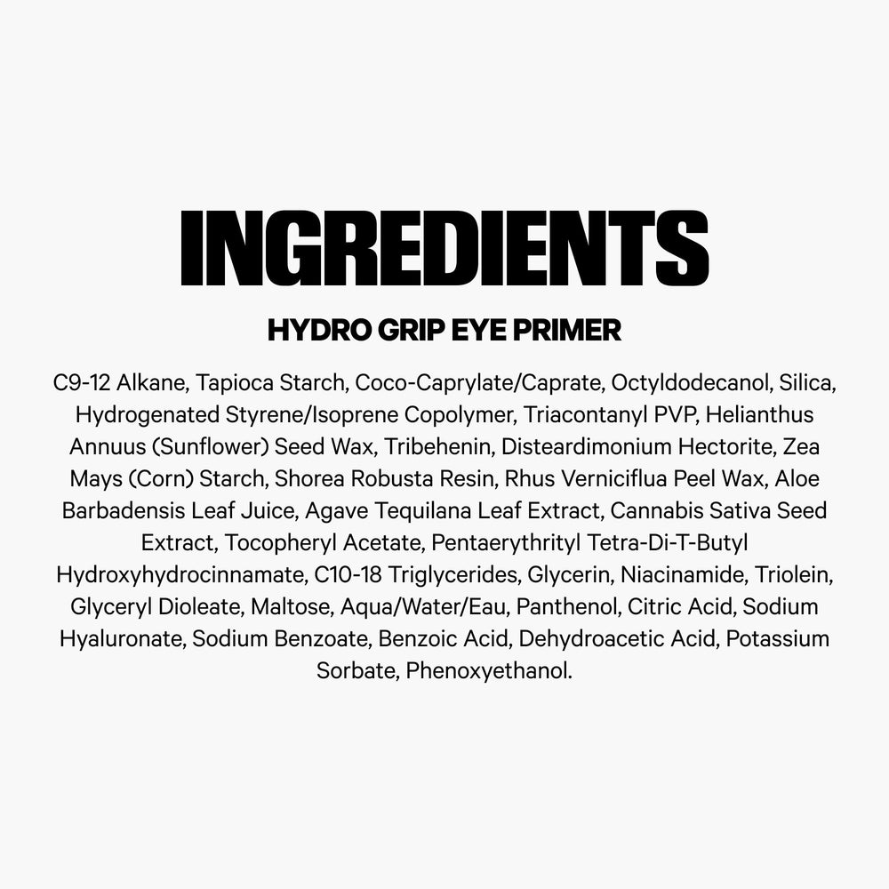 Milk Makeup Hydro Grip Eye Primer with blue agave extract shown on ingredients panel