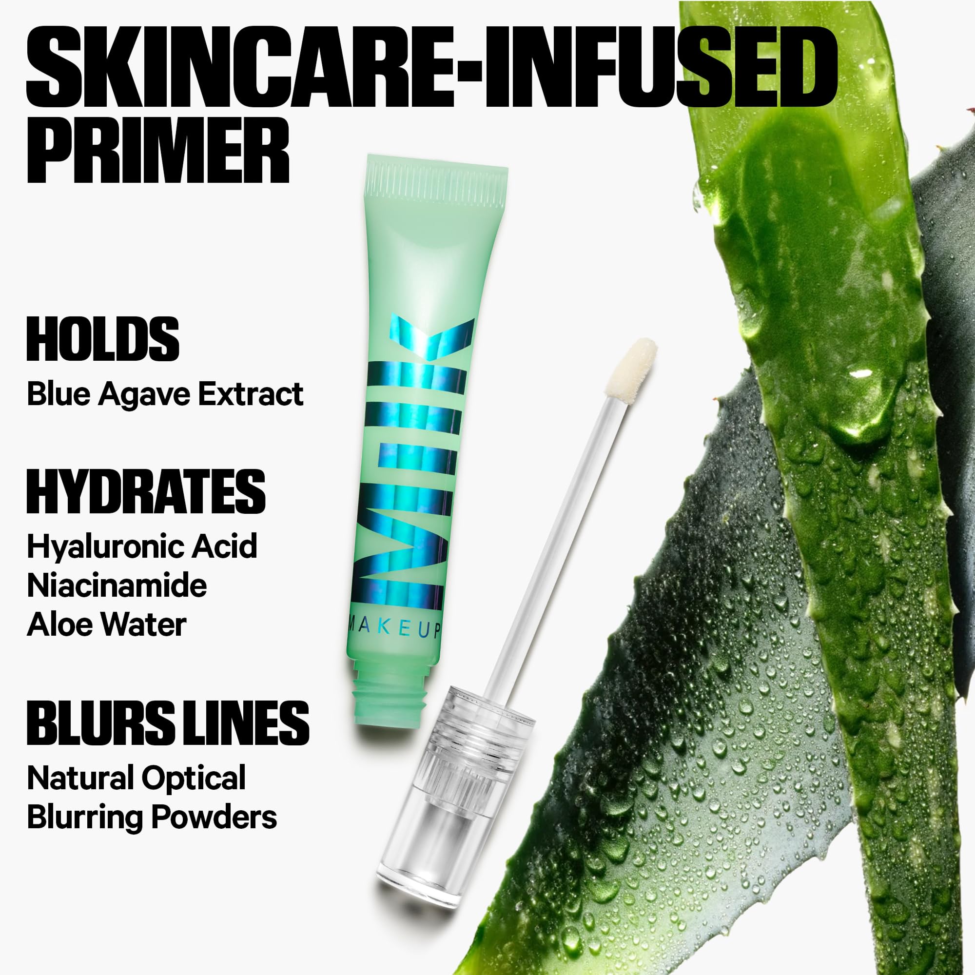 Milk Makeup Hydro Grip Eye Primer gel texture closeup emphasizing hydration and grip