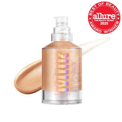 Milk Makeup Hydro Grip + Glow Primer delivering a radiant golden glow.
