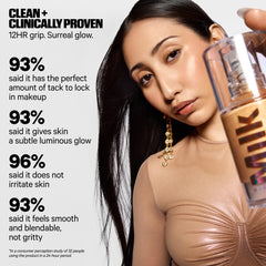 Milk Makeup Hydro Grip + Glow Primer with hyaluronic acid for hydration beneath makeup.