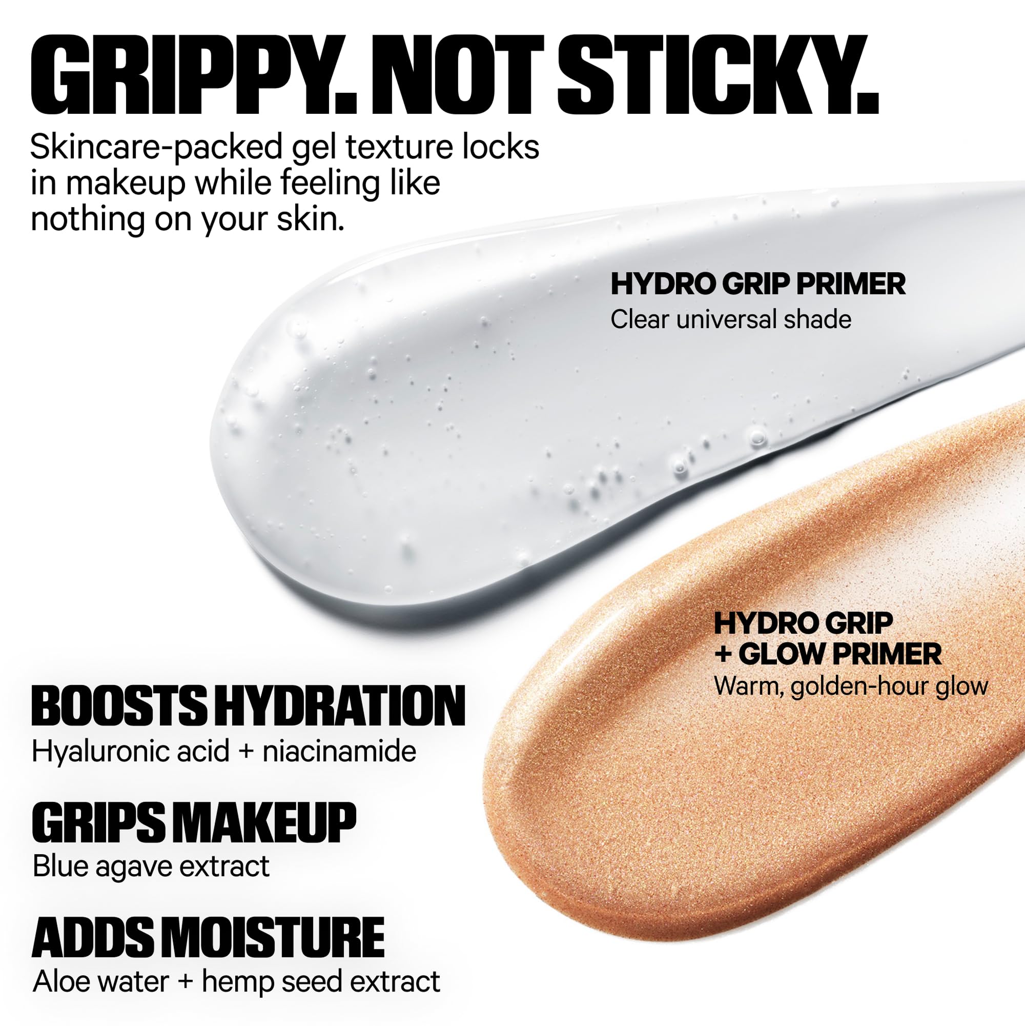 Milk Makeup Hydro Grip and Glow Primer bottle with radiant golden finish.