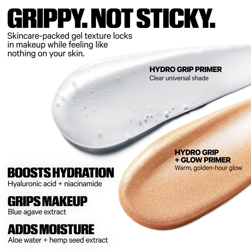 Milk Makeup Hydro Grip and Glow Primer bottle with radiant golden finish.
