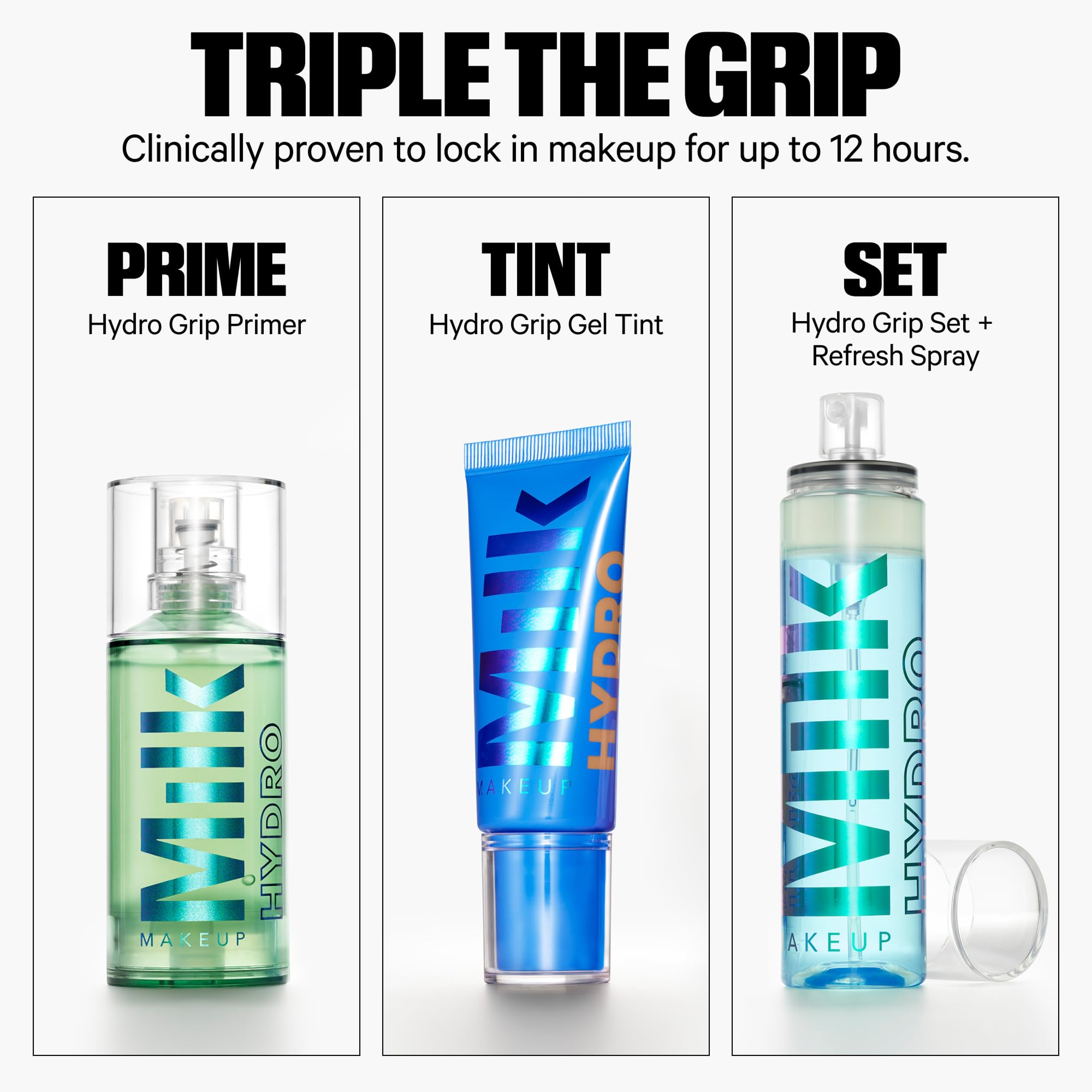 Hydro Grip Primer highlighting hyaluronic acid and niacinamide benefits