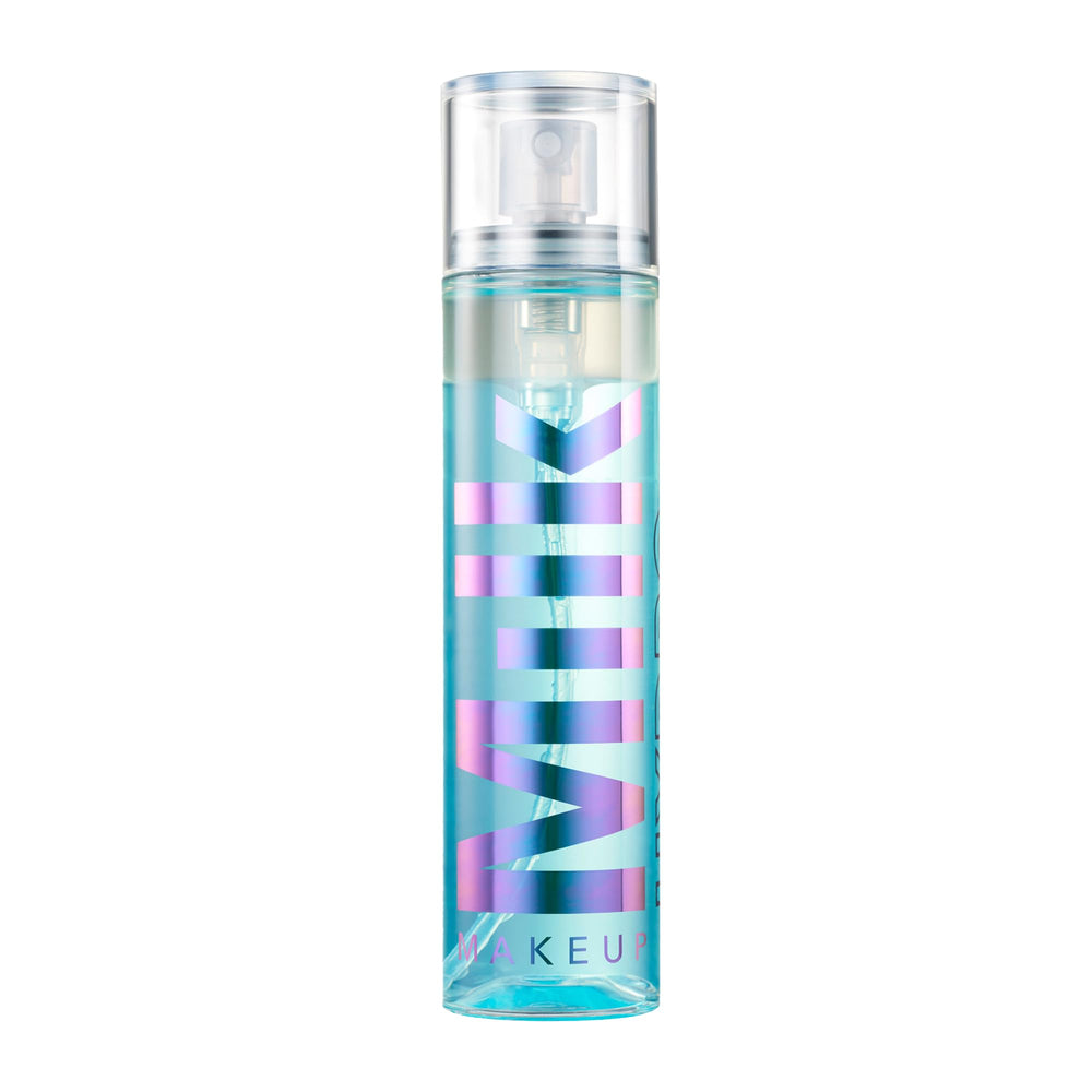 Milk Makeup Hydro Grip bottle shows the hydrating setting spray for long wear.
