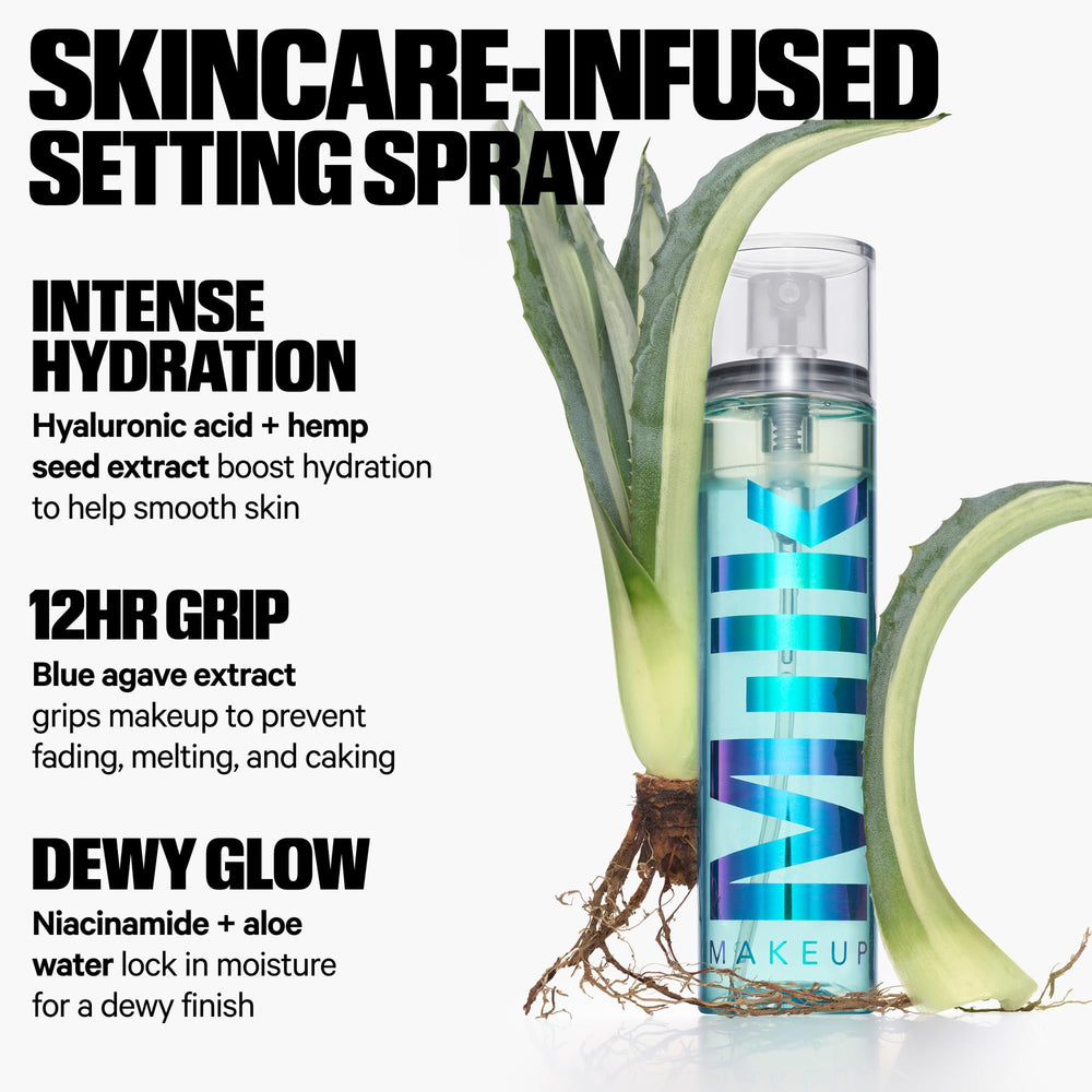 Milk Makeup Hydro Grip closeup highlights hydrating ingredients boosting moisture and comfort.