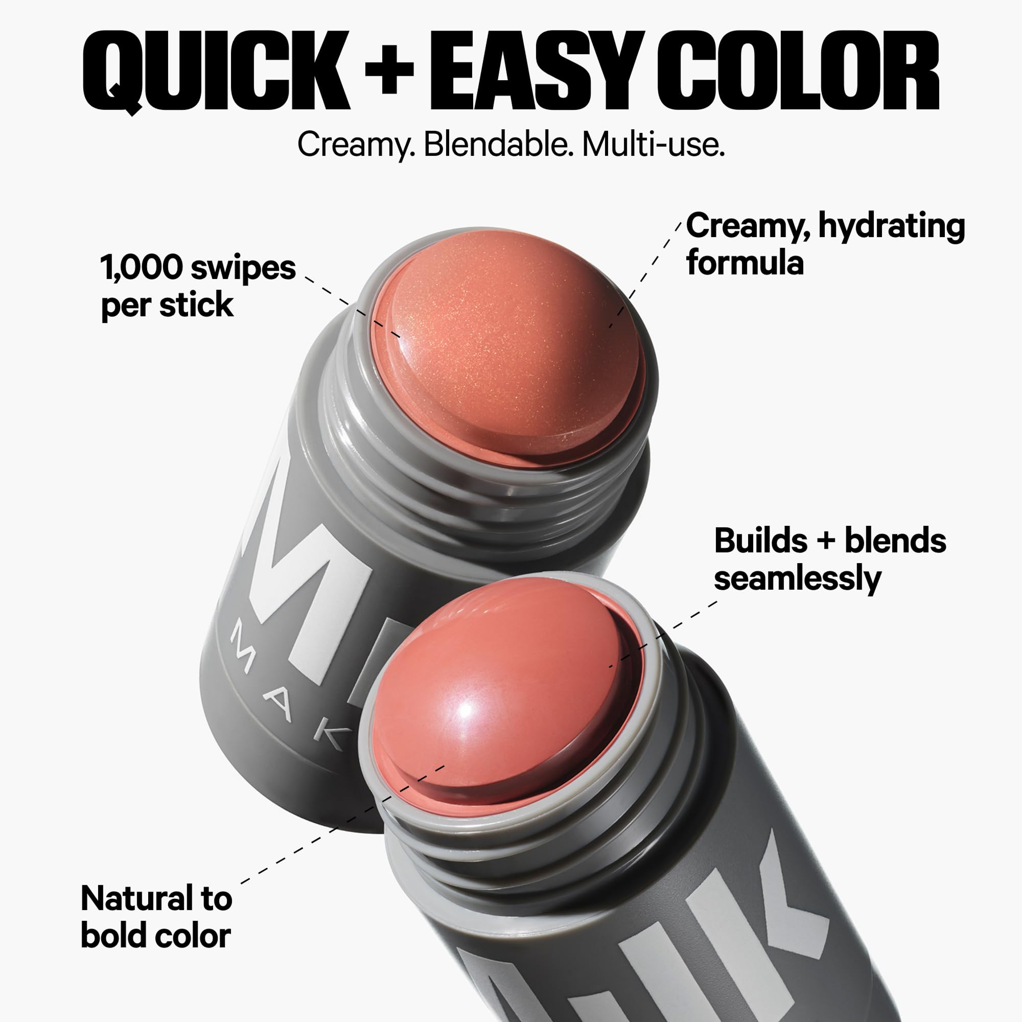 Milk Makeup Lip + Cheek Stick Quirk twist cap close-up demonstrates easy on the go use