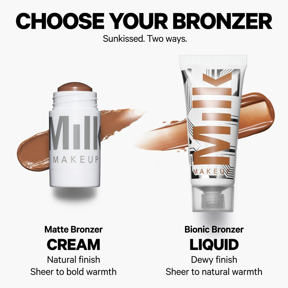 Milk Makeup Matte Bronzer Stick arms coverage offers even tone.