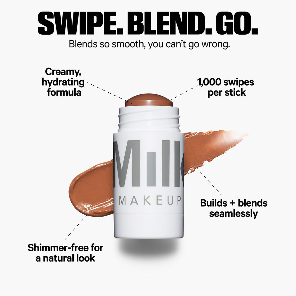 Milk Makeup Matte Bronzer Stick twist-off cap off enables quick on-the-go application.