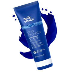 milk_shake Cold Brunette conditioner bottle front highlighting blue pigment for cool brunette tones
