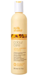 Milk Shake Color Maintainer Shampoo bottle shows color protection and hydration.