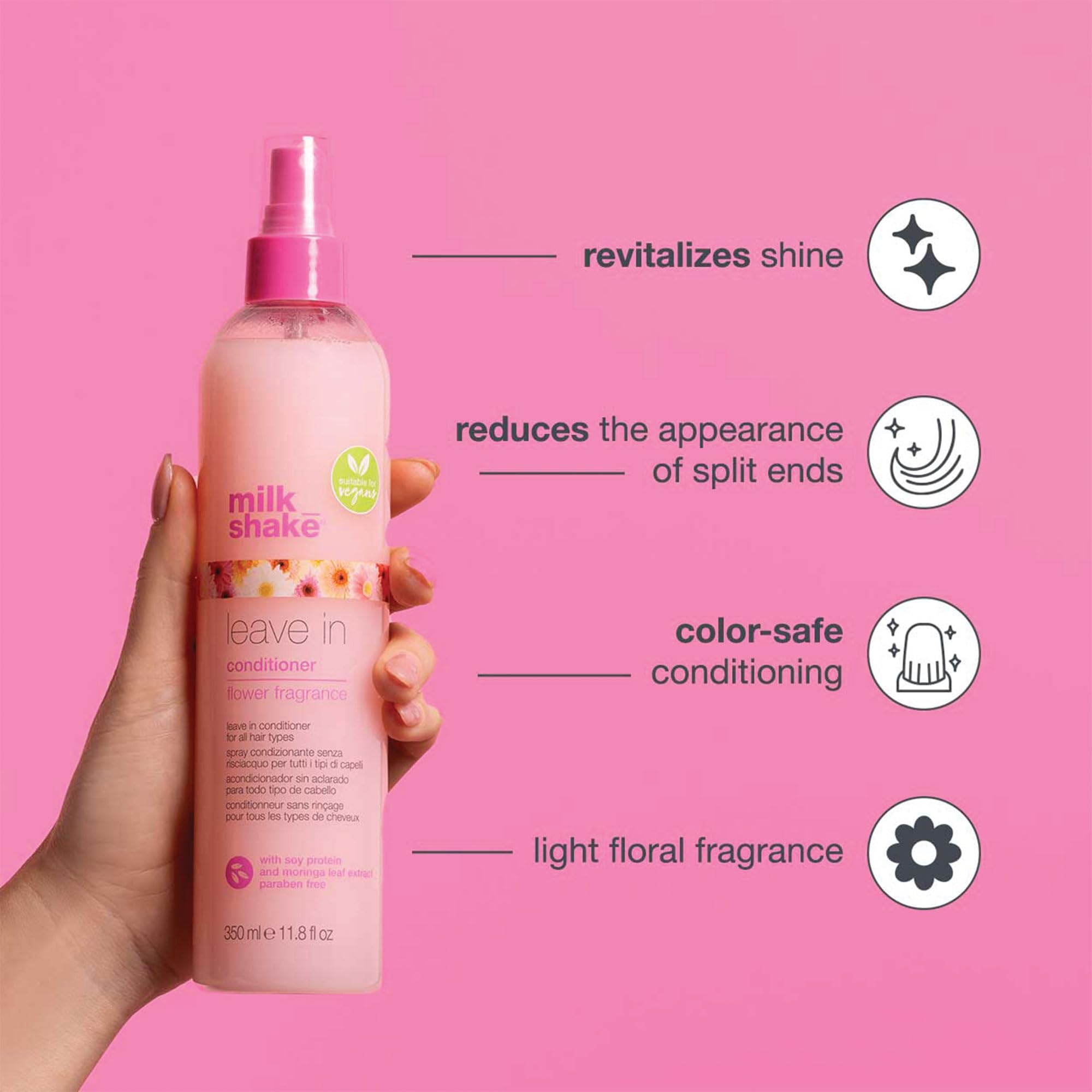 Milk Shake Color-Protect Hair Mist provides lightweight hydration and shine.