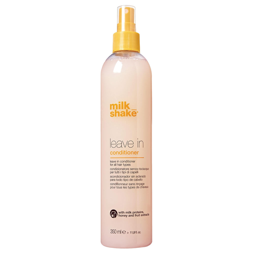 milk-shake leave-in conditioner bottle promotes smooth, shiny hair