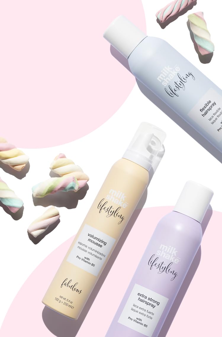 milk_shake Lifestyling Mousse muestra textura para definir el peinado