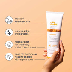 milk-shake moisture & more conditioner texture close-up shows creamy hydration