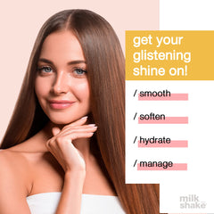Milk Shake Glistening Milk cream texture close-up emphasizes rich hydration for hair.