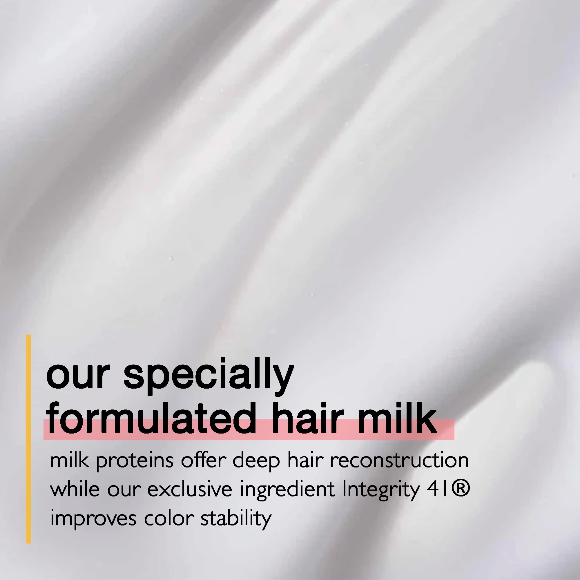 Milk Shake Glistening Milk frizz-free finish under styling heat exposure.