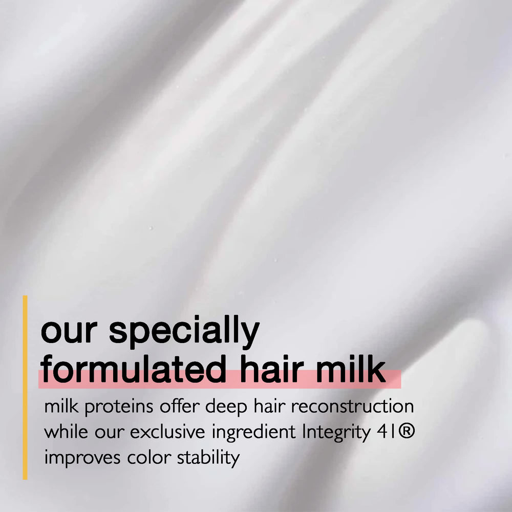Milk Shake Glistening Milk frizz-free finish under styling heat exposure.