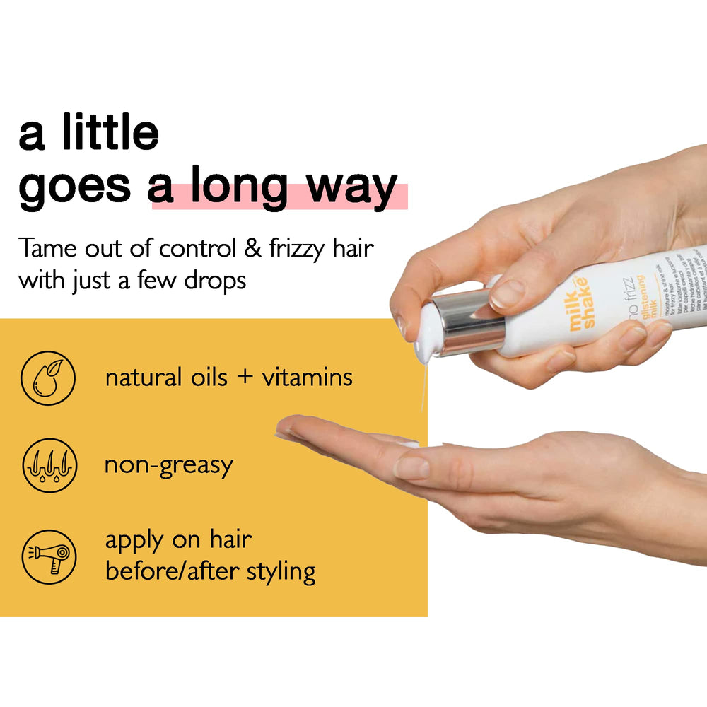 Milk Shake Glistening Milk heat-protection during blow-drying for healthier-looking hair.