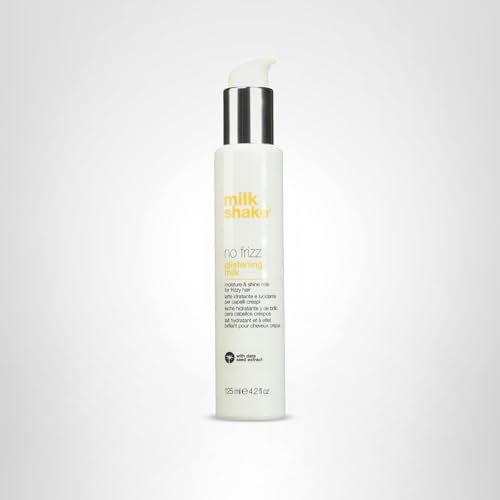 Milk Shake Glistening Milk mirror shot highlights glossy, smooth hair result.